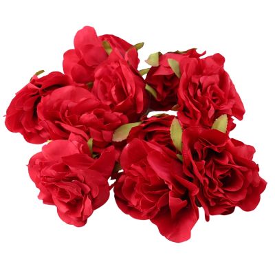 10PCS Artificial Flowers Head 10 cm For Wedding Decoration DIY Wreath Gift Box Floral Silk Party Design Flowers
