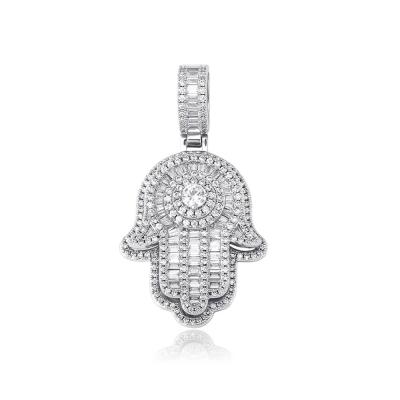TOPGRILLZ  New Hand Pendant Necklace With 4MM Tennis Chain High Quality Micro Pave Iced Out Cubic Zirconia Hip Hop Jewelry