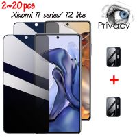 2 20pcs anti glare glass privacy tempered glass for xiaomi 11t pro protection mi 11 12 lite 5g ne anti Peeping screen protector