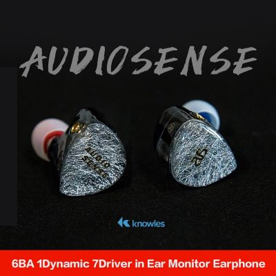 AUDIOSENSE Insight AQ7 PRO Knowles 6 BA 1DD Hybrid High-end HiFi IEMs with Detachable MMCX Cable 3D printing Resin shell