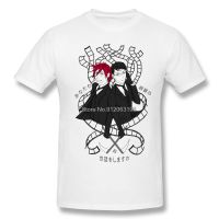 Men Anime Black Butler Sebastian TShirt Take Care Of Your Glasses Grelliam Commission Pure Cotton Tees Harajuku Adult Shirt 4XL 5XL 6XL