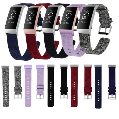 【lz】۩  Correia de pulseira para fitbit charge 3 pulseira de atividade fitness monitorador relógio inteligente de nylon tecido pulseira de substituição