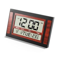 Digital Wall Clock LCD Large Number Time Temperature Calendar Alarm Table Desk Clock Modern Design Office Home