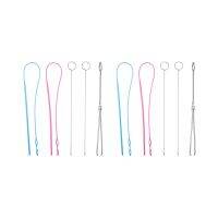 12 Pieces Sewing Loop Kit, Loop Turner Hook Flexible Drawstring Threader Metal Tweezers Long Loop Turner Tool with Latch