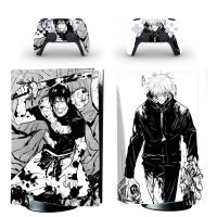 Jujutsu Kaisen Gojo Satoru แผ่นดิสก์ PS5ผิวสติกเกอร์สำหรับ Playstation 5คอนโซล &amp; 2ตัวควบคุมรูปลอกแผ่นดิสก์ป้องกันไวนิล