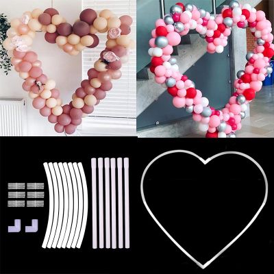 150cm DIY Heart Shape Balloon Hoop Plastic Balloon Arch Holder Stand Balon Ring Hoop Bow for Birthday Party Baby Shower Wedding
