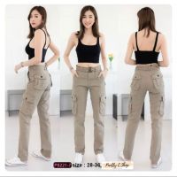 รุ่นP8221 Cargo pants กางเกงคาร์โก้ขากระบอกผ้ายืด(ผ้าคัตตอลผสมสเปนเด็ก มี 4 สี)กางเกงยุทธวิธีหลายกระเป๋า กางเกงเดินป่า