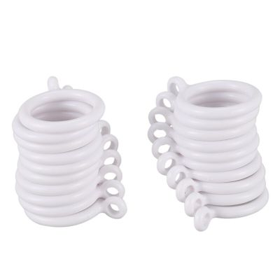20X White 25Mm Inner Plastic Curtain Rings Gourd Shape Home Shower Window Bath Curtain Hook Rod Clips Accessories