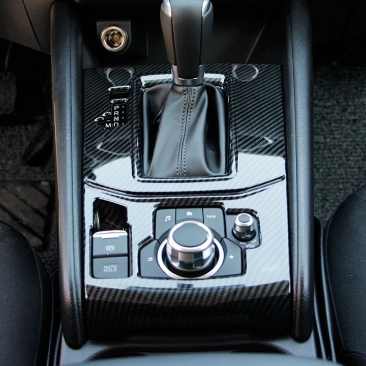 for-mazda-cx-5-cx5-2019-car-console-gear-shift-box-panel-trim-frame-covers-sticker-carbon-fiber-accessories