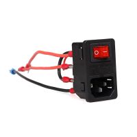 ‘；【=- 5*20 10A Fuse Red Rocker Switch Fused IEC320 C14 Inlet Power Socket Fuse Switch Power Supply Socker Switch With 20CM Cable