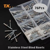 T.K.Excellent Small Head Blind Rivet Stainless Steel Mandrel Pop Rivets Assortment Kit,76Pcs