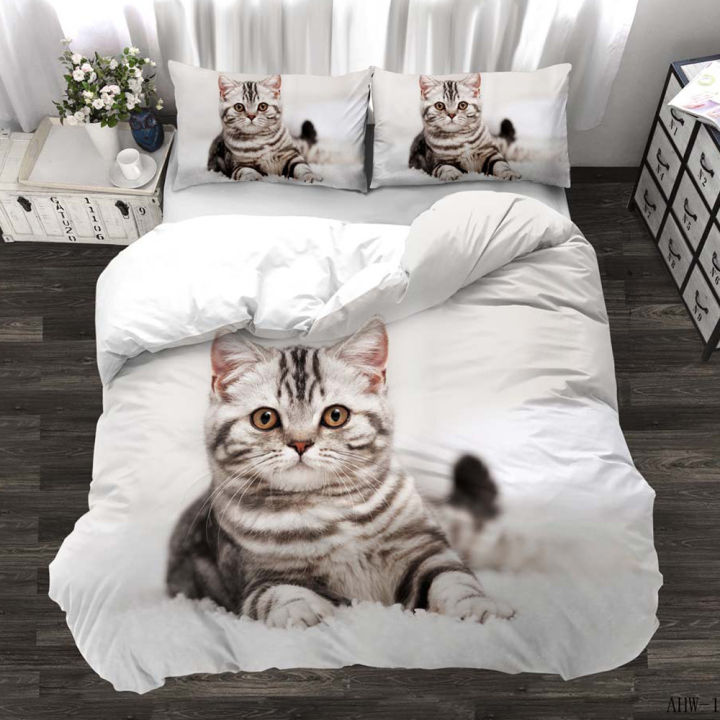 3d-digital-printing-23pc-animal-cat-pattern-quilt-cover-pillowcase-double-bed-set-sheet-cover-quilt-soft-microfiber-bedding-set
