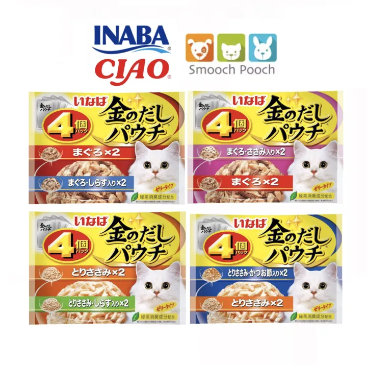 Inaba Jelly Assorted Pack Jelly Pouch Cat Treat Cat Food 60g X 4 packs