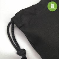 Drawstring Black Canvas Pouch Large Gift Pouch Tali Serut Beg Kanvas Thick 10oz 18cm x 21cm