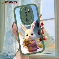 เคสมือถือ Jinsouwe เคส Oppoa92020สำหรับ OPPO A9 2020สำหรับเด็กผู้หญิงปกหนังเคสกระจกคลุมเต็มแผ่นลายกระต่ายการ์ตูน