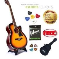 กีต้าร์โปร่ง Faires FD4015 สีซันเบิร์ด แถมฟรี กระเป๋า Yamaha+สายกีต้าร์ Gibson+ ปิ๊ก+ที่เก็บปิ๊ก