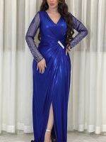 [COD] Abaya Evening Dresses 2023 V-Neck Robe Clothing African