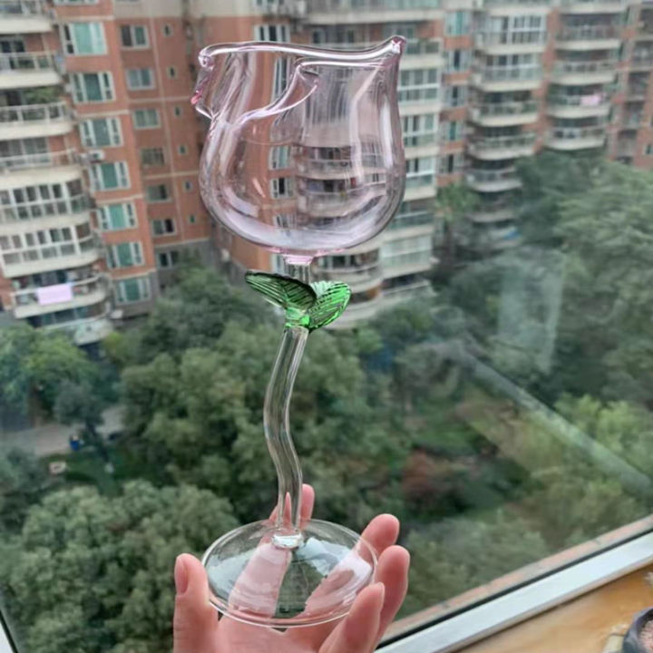 กุหลาบแก้วไวน์แก้วไวน์แก้วเหล้าดอกกุหลาบแก้วแก้ว-nmckdl