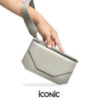 iCONiC GRAY LEATHER CLUTH BAG #6736 กระเป๋าถือ สีเทา หนังเทียม มีที่ คล้องมือ แต่งซิปทอง กระเป๋าผญ กระเป๋าแฟชั่น กระเป๋าสตางค์ กระเป๋าทำงาน