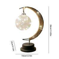 LED Star Moon Light Handmade Hemp Rope Iron Night Light Decor Metal Frame With 20 LED Lights For Wedding Party Christmas