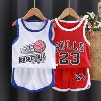 80-160CM Childrens Breathable Sports Suit Basketball Uniform Casual Vest Baby Sleeveless Jersey Performance Clothing Quick-Drying Korean Version