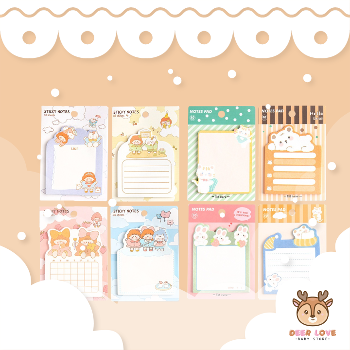 Sticky Notes With Various Cute Cartoon Design Memo Pad For Kids And ...