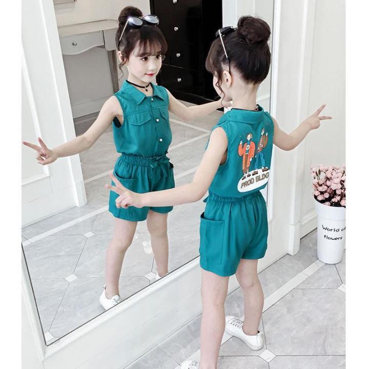 WOWO-2023 Girls' Suit Summer Suit Super Western Style Pambata Trendy ...