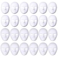 12pcs DIY Full Face White Masks Halloween Costumes DIY Blank Painting Mask Halloween Dance Ghost Cosplay Masquerade Party Mask