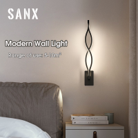 SANX หลอดไฟ LED ติดผนัง16W,ไฟติดผนังอะลูมิเนียมโมเดิร์นเรียบง่าย AC86-265สำหรับติดในบ้านห้องนอนห้องนั่งเล่นบันไดข้างเตียง