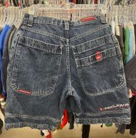 HOT14★Jnco Y2K celana pendek DENIM วินเทจฮาราจูกุผู้ชายผู้หญิง2023ใหม่โกธิคฮิปฮอปทรงหลวมกางเกงขาสั้นสตรีทแวร์สีดำลำลอง