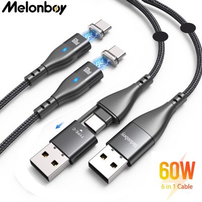 （SPOT EXPRESS） Melonboy 6160W MagneticCWire ChargerCharging CordDataFor แล็ปท็อป SamsungiPhone