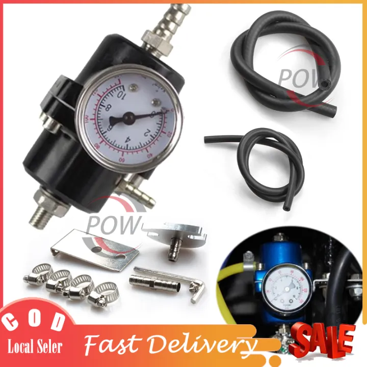 Universal Adjustable FPR Fuel Pressure Regulator 0-140 PSI Gauge Gas ...