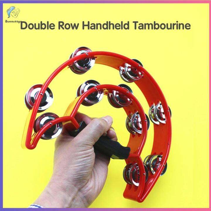 Plastic Double Half Moon Pro Tambourine Hand Percussion Hand