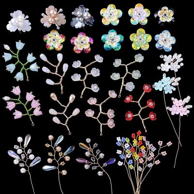 5 Pce/Lot New DIY Handmade Copper Wire Woven Colorful Flower Bouquet Wheat Ear Accessories DIY Hair Accessories Crown Jewelry