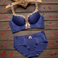 Women Lace Bra Set Push Up Underwear Sexy Embroidery Seamless Bralette Female Lingerie Intimates Bras and Panty Sets 4 Color