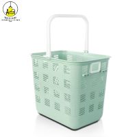 ตะกร้าผ้าหูหิ้ว ตะกร้าผ้าขนาดใหญ่ ตะกร้าพลาสติกใส่ของหิ้วได้ Square laundry basket ขนาดใหญ่จุของได้เยอะ มีหูหิ้ว2ข้าง สะดวกในการจับ Thaisomall