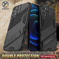 XICCI สำหรับ iPhone 14/14 Plus/ 14 Pro/ 14 ProMax เคสโทรศัพท์,Punk Luxury Stand Cover Hard Armor และ Soft ซิลิโคน TPU กรอบปลอก