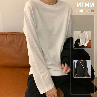 MTM066 เสื้อ bottoming สีขาวหญิงฤดูใบไม้ร่วงผู้หญิงเกาหลีต่างประเทศสีทึบนักเรียนแขนยาวเสื้อยืดน้ำหญิง