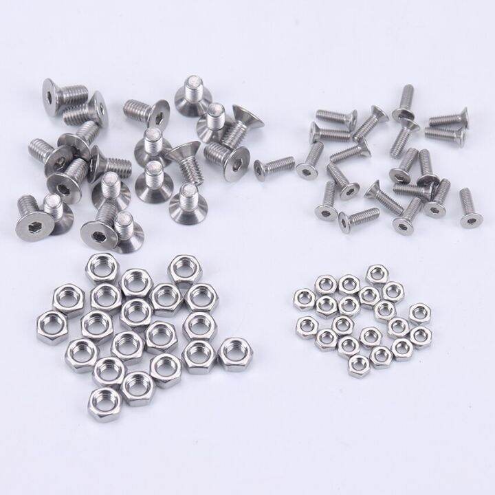 25-50pcs-m3-m5-304-stainless-steel-hex-nut-countersunk-head-socket-head-cap-screws-bolt-cap-nails-screws-fasteners