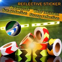 New Reflective Tape Waterproof Outdoor Red &amp; Yellow Reflector Tape High Visibility Hazard Caution Warning Safety Adhesive Adhesives Tape