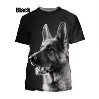 T-shirt/2022 Summer Short-sleeved Cute Dog German Shepherd 3D Pattern Printing Breathable Round Neck Top T-shirt Size XS-5XL