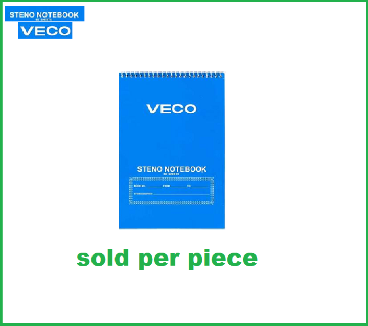 Veco Steno Notebook 60 sheets per piece blue (6x9in) Lazada PH