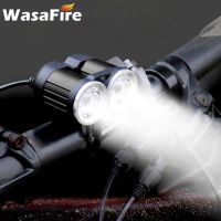 (LONG FA hardware)WasaFire ไฟจักรยาน USB 2x XML T6 LED,ไฟหน้าจักรยานเสือภูเขาแบบชาร์จไฟได้ไฟหน้ากันน้ำ2000 Lumens