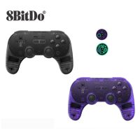 8BitDo Pro 2 Controller More Pro รุ่นพิเศษโปร่งใสรุ่น Wireless Bluetooth Gamepad พร้อมจอยสติ๊กสำหรับ Nintendo Switch Windows PC MacOS Android IOS Raspberry Pi เกมไอน้ำจับเกมคอนโซล Joypad Grip โทรศัพท์มือถือเกม Mechanical Gamepad