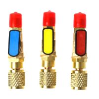 ✵ Brass Straight Ball Valve 1/4 Male To 1/4 Female SAE Refrigerant Charging Hoses A/C Manifold Accessories