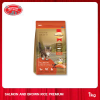 [MANOON] SMARTHEART GOLD Salmon and Brown Rice สมาร์ทฮาร์ท โกล์ด อาหารสำหรับแมวทุกสายพันธุ์ สูตรแซลมอนและข้าว ขนาด 1 กิโลกรัม