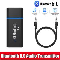 USB Bluetooth 5.0 Transmitter Adapter 3.5mm AUX Stereo Jack Adapter For Games Videos Multimedia Devices Audio Video Dropship