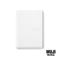 2024 มูจิ สมุดแพลนเนอร์รายเดือน/สัปดาห์ A5 - MUJI Monthly/Weekly Planner A5 (White Grey Cover)