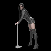 Resin Figure 112 modern woman warrior stand with hammer Model Unassambled Unpainted Figure Building Kit