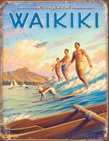 ซานฟรานซิสโก-Pacific Coast - Hawaii - Surfside Waikiki ป้ายดีบุก